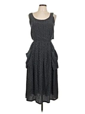 No. 6 store silk button up tie back sleeveless midi dress